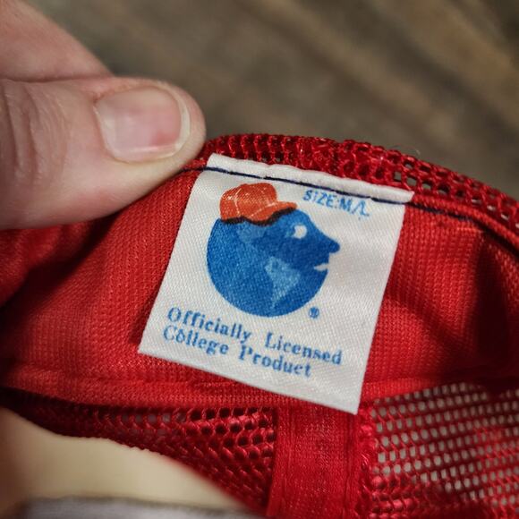 Vintage 1980s Ole Miss Rebels Black, Red White cap Snapback CB - Picture 7 of 7